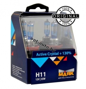  ACTIVE   11 12V 55W PGJ19-2 Crystal +130% (72110AC+130)
