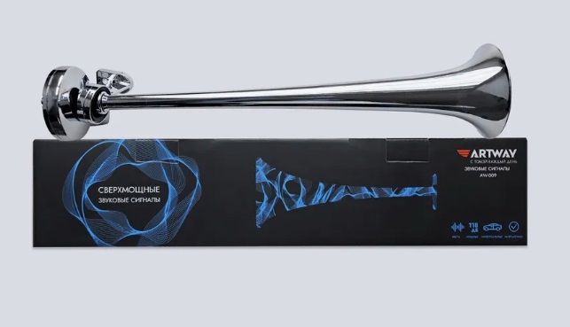 Сигнал звуковой Artway AW-009, 12В, с реле, 105-118дб, 680Hz, длина 450мм