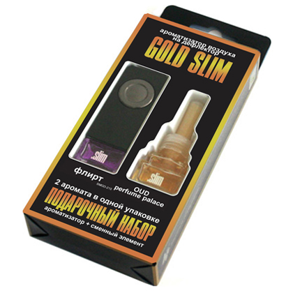 Ароматизатор на дефлектор "GOLD SLIM" Флирт + Oud Perfume Palace SMGD-215 