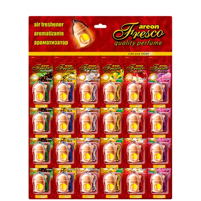 Ароматизатор дер. бутылка AREON FRESCO лист 24 шт.