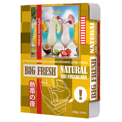 Ароматизатор под сиденье "BIG FRESH" пина колада (200гр) BF-147  