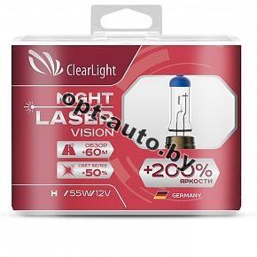 Автолампы Clearlight H4 12V-60/55W Night Laser Vision +200% Light (2 шт.)