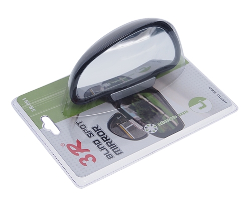 Зеркало "Мертвая зона" 1 шт 3R-091 левое BLACK 130*70мм панорамное внешнее с регулировкой (крепеж на зеркало) 3R