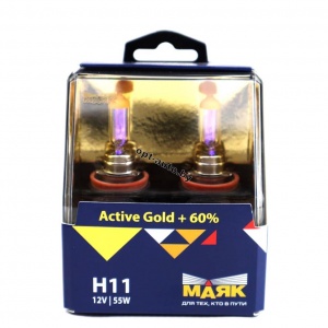   ACTIVE   11 12V 55W PGJ19-2 Gold +60% (72110AG+60)