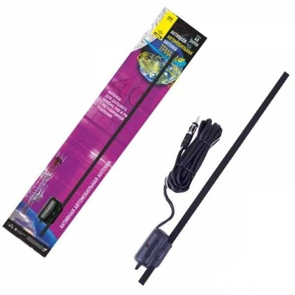 Антенна активная "Триада-40 Super" дальний прием УКВ, FM с регул., активная на стекло 35см, кабель 250см 12V