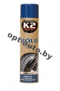 Очиститель шин и пластика K2 Bold 600мл (аэрозоль)