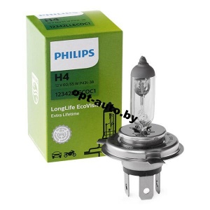 Автолампы Philips  Н4 12v60/55w LongLife EcoVision (увелич. срок службы) 