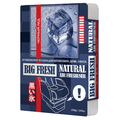 Ароматизатор под сиденье "BIG FRESH" черный лед (200гр) BF-74  