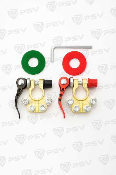 Клемма АКБ PSV (138762) универс. быстросъемные, устойчивые к окислению, для стандартных клемм АКБ, 2 шт.
