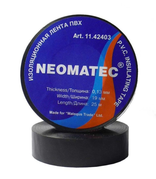 Изолента NEOMATEС 19 мм 25 м черная
