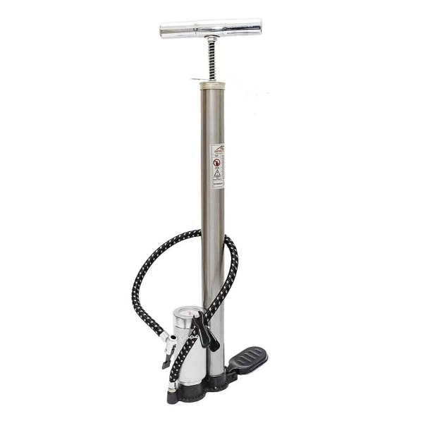 Насос ручной с манометром хромированный (9018н)